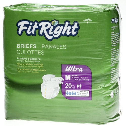 Fitright ultra adult briefs with tabs, heavy absorbency…
