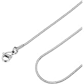 FOCALOOK Snake Chain Necklace Silver 14K Gold Plated Delicate 1mm 1.2mm 1.5mm 2mm Chains for Women, Hypoallergenic Minimalist Sturdy Necklaces Chains in 14 16 18 20 22 24 Inch