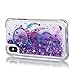 iPhone X Case, AS-Zeke Liquid Quicksand Bling Sparkle Design Crystal Clear Transparent Soft Flexible TPU Redouble Shockproof Full Protective Cover for iPhone X - Campanula Purple