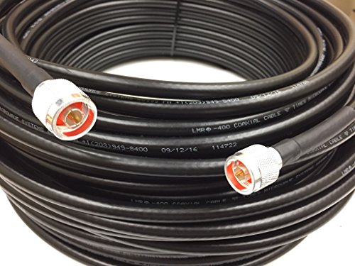 Custom Cable Connection Coaxial Cable LMR-400 Times Microwave N Male to N Male 70' Black (10355-70C)