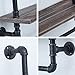 Industrial Bathroom Shelves Wall Mounted 2 Tiered,Rustic 24in Pipe Shelving Wood Shelf with Towel Bar,Farmhouse Towel Rack,Metal Floating Shelves Towel Holder,Iron Distressed Shelf Over Toilet