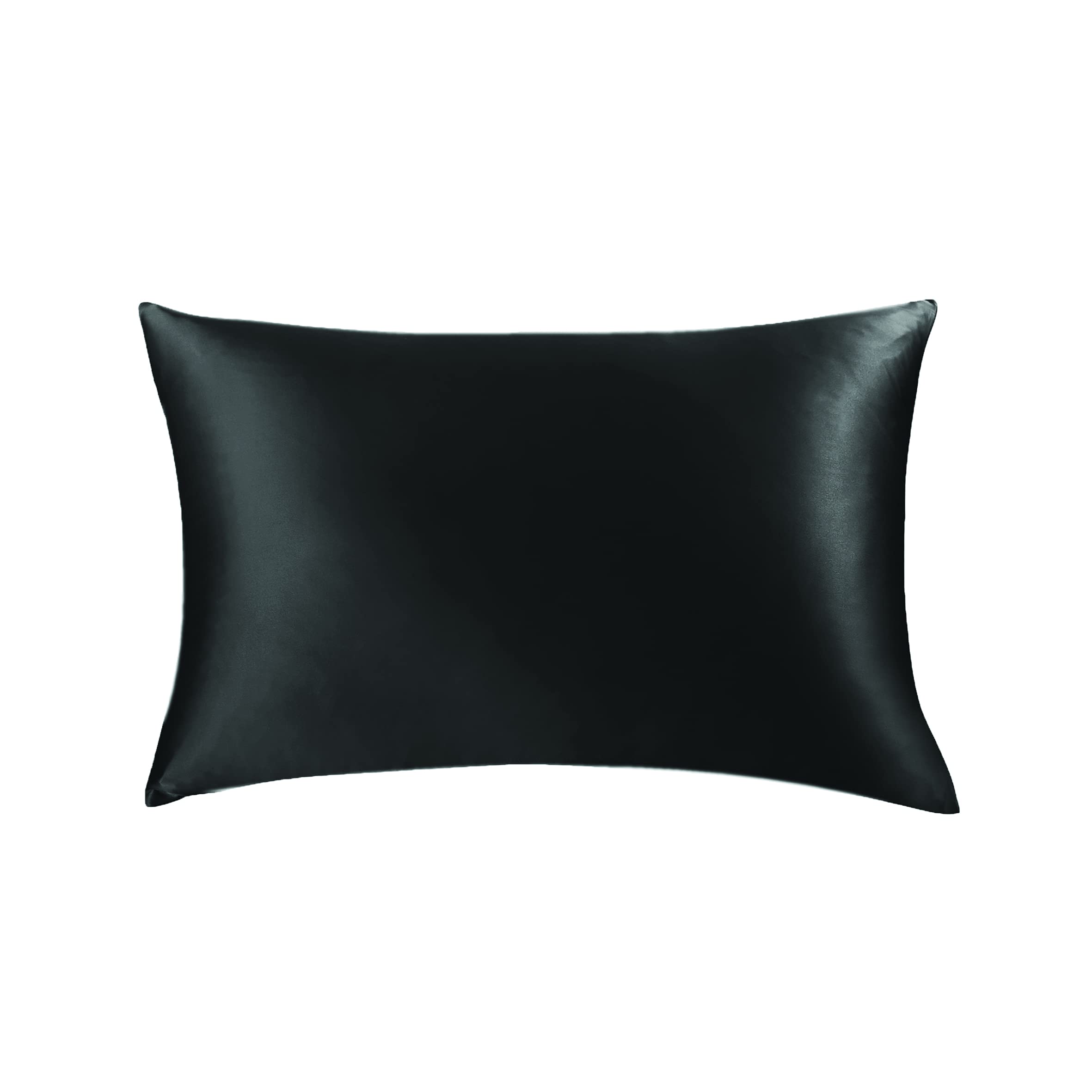 Jasmine Silk 100% 19 Momme Mulberry Charmeuse Silk Pillowcase for Hair and Skin 50 cm x 75 cm Envelope Closure - RRP £35 (Black)