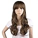 MapofBeauty 50cm/20 Inch Long Curly Side Bangs Natural Beauty Wig (Brown)