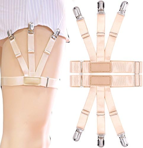 Bllatta Mens Shirt Stays Garters Suspenders Shirt Holder Straps Non-slip Locking Clamps Womens Shirt Hoder Clips