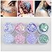 COKOHAPPY 2 Sheets Face & Breast Mermaid Rhinestones Sticker Gem with 8 Boxes 10ml Holographic Chunky Glitter Ultra-thin Colorful Mixed Paillette - Festival Rave Party Jewel Tattoo Set 1