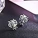 SBLING Blue Owl Stud Earrings Made with Austrian Crystals