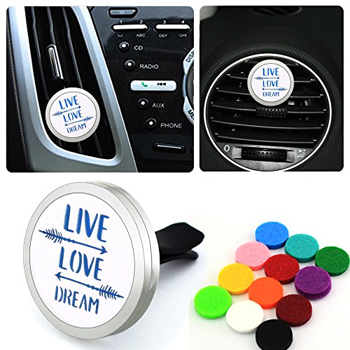 "live, love, dream" design car diffuser vent …