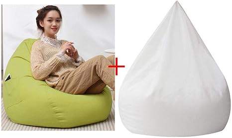 Amazon ビーズクッション カバー ビーズソファー用 カバー 綿麻製 手触り 優しい ファスナー 着替え ビーズクッションカバー 補充バック付き クッションカバー おしゃれ グリーン プレゼント ひとり暮らし おうち時間 90 100 手芸 Diy ビーズクッション 座椅子