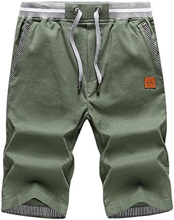 SOIXANTE Men's Casual Shorts Classic Drawstring Elasticated Waist Summer Beach Shorts XS-2XL (1#ArmyGreen, 2XL)