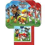 Paw Patrol Plates and Napkins for 16 - 16 Paw Patrol Dessert Plates (7 Inch) and 16 Paw Patrol Napkins (6 Inch)