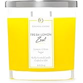 Colonial Candle Fresh Lemon Zest Scented Candle Jar, Highly Fragranced Candles for Home Scented, Mottled Wax Candle, 2 Wick, 8 oz - Made in The USA