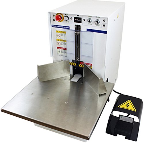 Akiles Diamond-6 Corner Rounding Equipment, 2-3/8â€³ (60mm)/600 Sheets (20 lb) Maximum Capacity, 1/4â€³ Included Die, Large Work Table, Heavy-Duty Foot Pedal, Storage & Trash Bin, Manual & Auto Mode