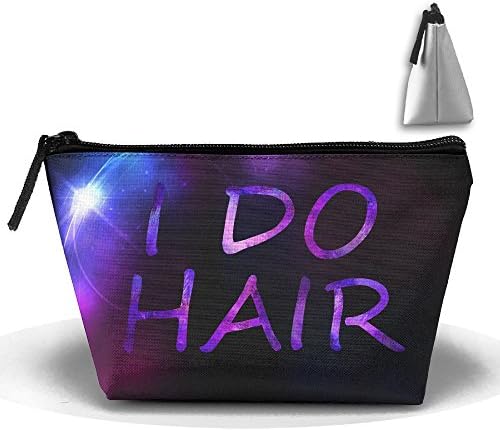 I Do Hair Hairdresser Barber Portable Trapezoid Cosmetic Makeup Bag Zipper Closure Pouch Storage Bag