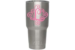 ViaVinyl Monogram die cut decal/sticker. CLICK FOR COLOR/LETTER OPTIONS. AVAILABLE IN FOUR COLORS AND ALL LETTERS A-Z! Great for windows, Yeti and RTIC tumblers, Macbooks and more! (Letter "L", Pink)