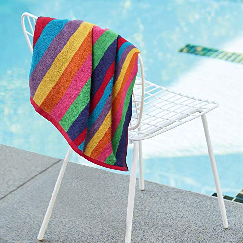 Sweet Needle Beach Towels Yellow Stripe Beach Towels Premium Cabana Quality - Pack of 2 (100x150cm) - 100% Ringspun Cotton, Heavy (450 GSM) and Highly Absorbent