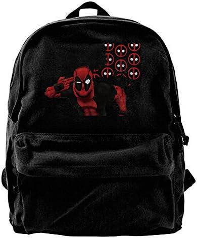 Deadpool Logo Brains Casual Canvas Backpack School Travel Bag