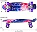 Enkeeo 22 Inch Cruiser Skateboard Plastic Banana Board with Bendable Deck and Smooth PU Casters for Kids Boys Youths Beginners, 220 Ibs. (Galaxy)
