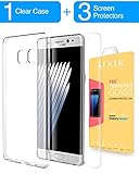 Galaxy Note 7 Clear Case and Screen Protector COMBO, IXIR Galaxy Note 7 Case Cover + Screen Protector - [3-PACK] for Samsung Galaxy Note 7 - Crystal View