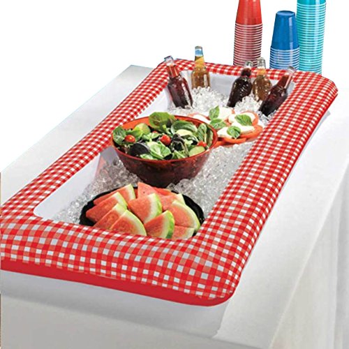 image for Amscan Classic Picnic Party Red Gingham Inflatable Cooler Serveware, P