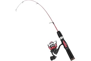 PLUSINNO Ultralight Ice Fishing Rod and Reel Combo, 25”/26”/27”/28” Sensitive Ice Fishing Pole Ice Fishing Gear for Walleye Perch Panfish Bluegill