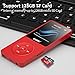 Mp3 Player,RUIZU X02 Ultra Slim Music Player,Long Battery Life Mp3 with FM Radio, Voice Recorder, Video Play, Text Reading, 80 Hours Playback and Expandable Up to 128 GB (Red)