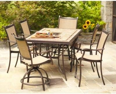 Hampton Bay Westbury 7 Piece Patio High Furniture Dining Set