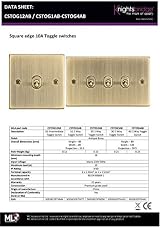 Knightsbridge 10AX 1G 2 Way Toggle Switch Square Edge Antique Brass view 3