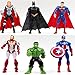 6pcs Sets Superhero Avengers Iron Man Hulk Captain America Superman Batman Action Figures Gift Collection of Children's Toys