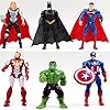 6pcs Superhero Avengers Iron Man Hulk Captain America Superman Batman Action Figures Gift Children's Toys
