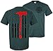 Patriot Apparel Thin Red Line T-Shirt Axe Design (X-Large, Dark Grey)