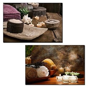 2 Panel Spa Still Life with Candles x 2 Panels