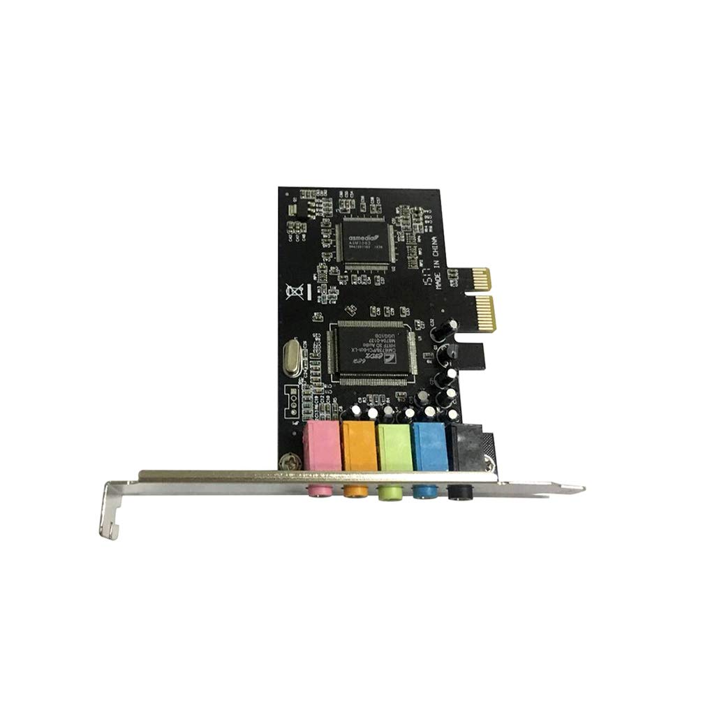 SOLUSTRE PCIe Sound Card, 5.1 Internal Sound Card 3D Stereo PCI-e Audio Card with Low Profile Bracket for PC 10 CMI8738 Chip 32/64 Bit PCI Express Adapter