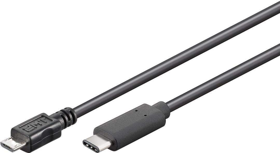 Premium Cord Cable USB 3.1 Male C to USB 2.0 Micro-B Male Black 1 m