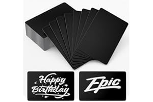 hansmaker 100 Pcs Metal Engraving Blanks Premium Aluminum Laser Engraving Business Card Multipurpose Custom Metal Cards 86 X 54 X 0.21 MM