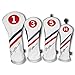 CRAFTSMAN GOLF Red White Blue Leather Stripes Driver/Fairway Wood/Hybrid Headcover #1#3#5 H for All Brands Available for Custom Version