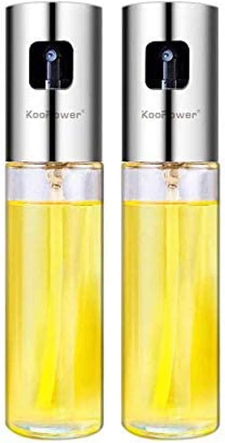 2 Pack Olive Oil Sprayer, Food-Grade Stainless Steel Glass Vinegar Bottle Oil Spray Bottle Oil Dispenser Best for Cooking, Kitchen Baking, Roasting, Salad, BBQ
