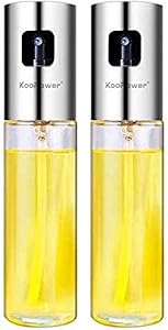 2 Pack Olive Oil Sprayer, Food-Grade Stainless Steel Glass Vinegar Bottle Oil Spray Bottle Oil Dispenser Best for Cooking, Kitchen Baking, Roasting, Salad, BBQ
