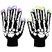 Skeleton Led Gloves, DUZCLI Flashing Finger Light Up Gloves - Kids and Adult Size with Extra Batteries - for Rave, Halloween, Party Light show, Concerts, Disco, Party ,Skeleton,L(Adult-Over 10 Year old)