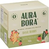 Aura Bora, Basil Berry Herbal Sparkling Water, 12 Fl Oz, 6 Pack
