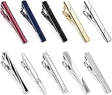 FUNRUN JEWELRY 10PCS Tie Clips Set for Men Tie Bar