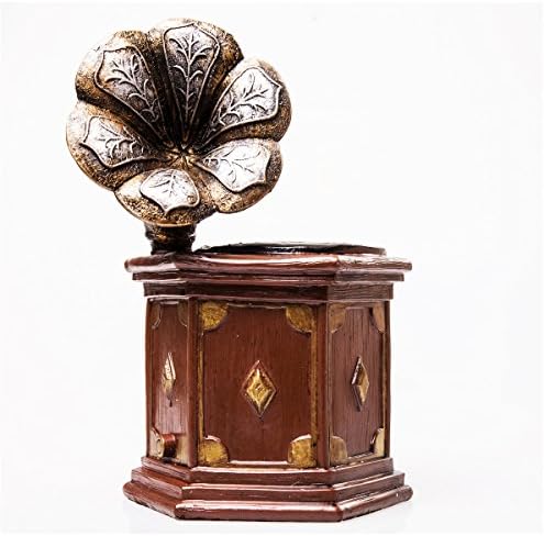 SINDBIN Premium Resin Pencil Holder,Retro Design Pen Holder for Desk, Office, and Home (Gramophone-B)