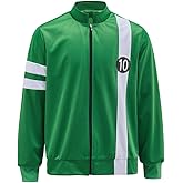 ILLUSIONCOS Ben Cosplay Costume Green Jacket Men Zipper Coat Halloween Outwear