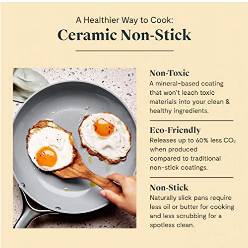 Caraway Nonstick Ceramic Cookware Set (12 Piece) Pots, Pans, Lids and