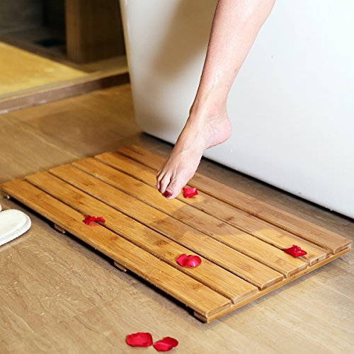 GoBam Wooden Bath Mat Bamboo Bath Floor and Shower Mat Eco Friendly Skid eBay