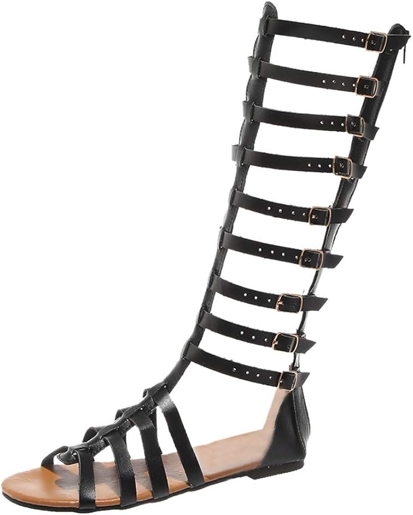 gold knee high gladiator sandals uk