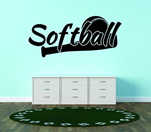 Wall Decal Sale : Softball Sport Quote Teen Boy Girl Bedroom Size: 10 X 20 Inches Color Black