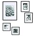 Gallery Perfect 5 Piece Black Wood Photo Frame Gallery Wall Kit with Decorative Art Prints & Hanging Template