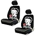 Yupbizauto New Betty Boop Timeless Design Front Low Back Car Seat Covers & Steering Wheel Cover Set