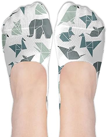Womens Origami Japanese Culture Art Comfortable No Show Socks Low Cut Socks Non Slip