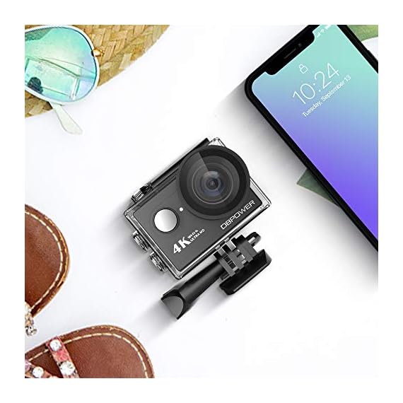 DBPOWER 4K Action Camera 12MP Ultra HD Waterproof Sports Cam with Builtin WiFi 170 Degree Wide